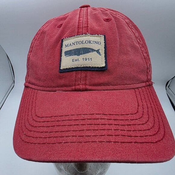 Legacy 92 Mantoloking Adjustable Red Baseball Cap Embroidered Whale Logo Hat - Picture 1 of 9
